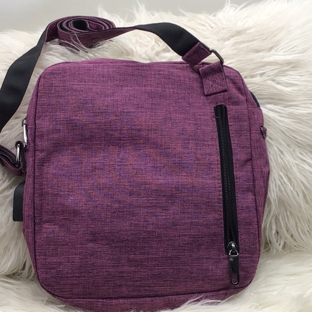 Nupouch Antitheft Purple Canvas Crossbody Bag - Picture 11 of 12